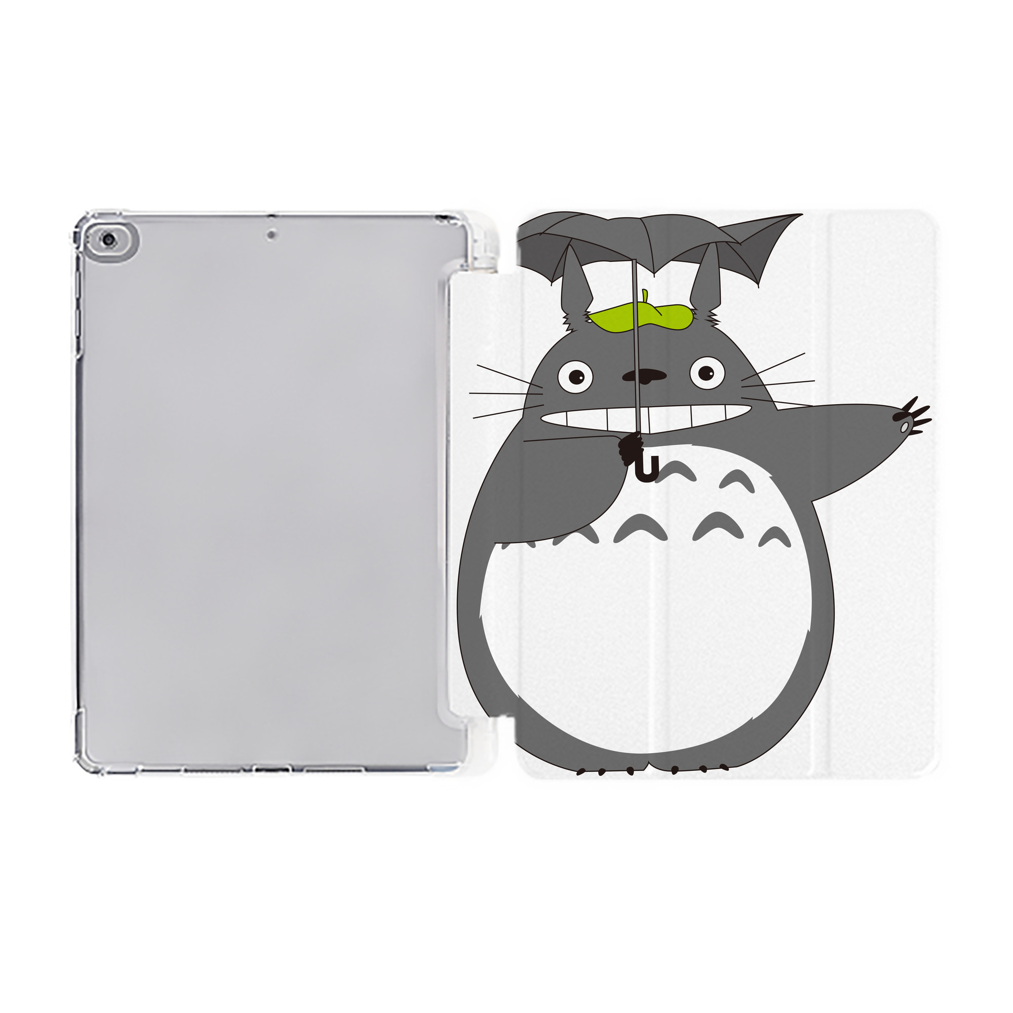 （画像用） となりのトトロ 草壁メイ 草壁サツキ My Neighbor Totoro Satsuki Kusakabe Mei Kusakabe IPad ケース ペン収納付き 三つ折りスタンド PUレザー×シリコン 対応機種9.5/10.5/10.9インチ